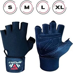 Siyah Fitness Ağırlık Bileklikli Sporcu Eldiveni