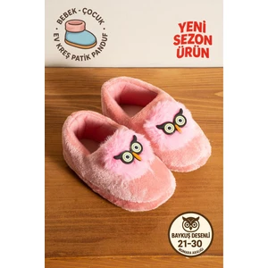 Kız Çocuk Panduf Ev Patiği Pamuk Astarlı Baykuş Figür Ev Kreş Ayakkabısı Sevimli Baykuş