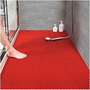 Banyo Duş Z-Mat Paspas, Kaymaz Islak Zemin Paspası -Kırmızı - Eni: 90 cm x 1 mt