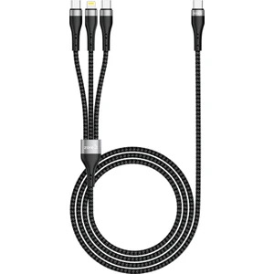 Zore Zr-45 3in1 Usb-A To Lightning - Type-C - Type-C Şarj ve Data Kablosu 20W 1.5m