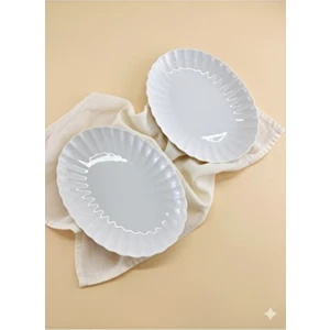 Bone Luz 24CM 2li Kayık Tabak ( Amblemli )