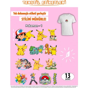 Agg Reklam Ütü ile Yapışan Kıyafet Etiketi Pokemon Serisi