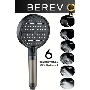 6 Fonksiyonlu Filtreli Duş Başlığı Su Tasarruflu Basınçlı Kireç Klor Önleyici