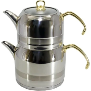 Enza Mini Boy Çelik Çaydanlık Takımı-Gold