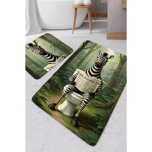 Harikabirev|banyo ve Tuvalet Paspası Gazete Okuyan Zebra Modern Tasarım|paspas