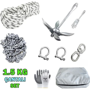 Marine Tekne ve Şişme Bot Için Hazır Çapa Seti Çantalı 1.5 KG