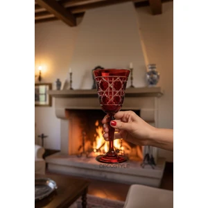 Gloria El Kesmesi (Hand Cut) Renkli Kadeh 270 cc - %100 El İşçiliği Lüks Bardak