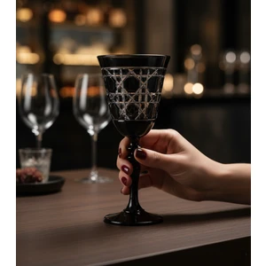 Gloria El Kesmesi Renkli Kadeh (270 cc) - Vintage Tarzı Kristal Görünümlü Bardak