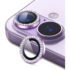 iPhone 17 Kılıf Parlak Taşlı Kamera Koruma Renkli Lens Koruyucu Temperli Cam