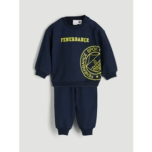 Lc Waikiki Yeni Sezon Bisiklet Yaka Fenerbahçe Baskılı Erkek Bebek Sweatshirt ve Eşofman Alt 2'li