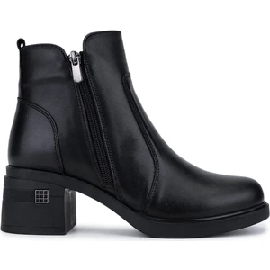 Tamer Tanca Kadın Hakiki Deri Siyah Deri Topuklu Bot 1065 2700 Bn Bot SK25-26 Sıyah Dr