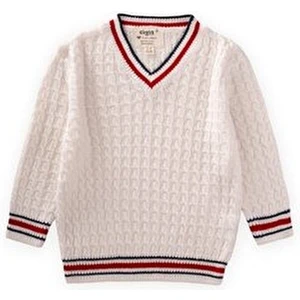 Saç Örgü V Yaka Kazak 2-9 Yaş Ekru