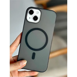 Iphone 15 - 14 ve 13 Uyumlu Kaliteli Gerçek Parmak Izi Bırakmaz Magsafe Özellikli Mat Şeffaf Kılıf
