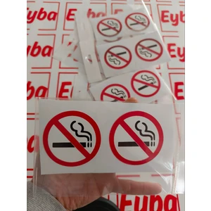 Sigara Içilmez Sticker Renkli Baskı Baskes 2 Adet 7x7 cm