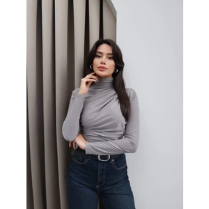 Omuz Bel Pile Detaylı Bluz