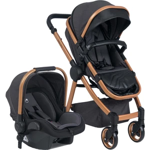 Biddy Pitty Oro Travel Sistem Bebek Arabası - Dark Pearl, Hafif ve Konforlu, 3 Yıl Garantili