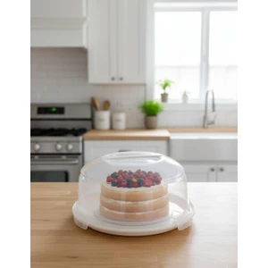 Berina Home Kilitli Kapaklı Kek ve Pasta Fanusu 34 cm Büyük Boy – 7 Litre Krem Renk | Taşınabilir, Bpa Free, Bulaşık Makinesine Uygun