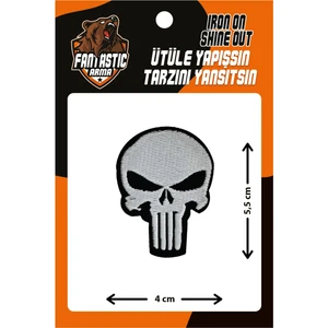 10'lu Paket Ütü ile Yapışan Dokuma Arma Patch Yama Kurukafa Modeli