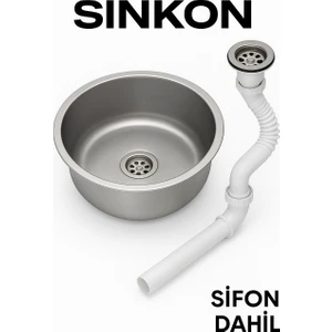 SİNKON Paslanmaz Krom Eviye K-30 Karavan Eviye (Sifon Dahildir)