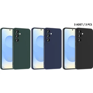 Galaxy S25 FE Kılıf Zore Mara Lansman Kapak 3'lü Ekonomik Paket / Siyah - Lacivert - Koyu Yeşil