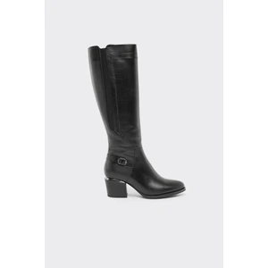 Hakiki Deri Fermuarlı Kadın Çizme