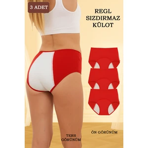 3'lü Regl Külodu Yüksek Bel Sızdırmaz Çok Katmanlı Süper Emici Yıkanabilir ve Konforlu