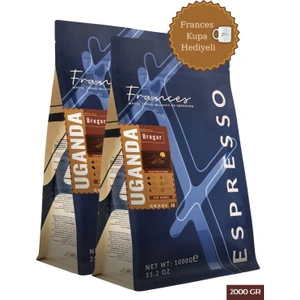 %100 Arabica Uganda Drugar Espresso | Çekirdek Kahve | 2X1000 gr