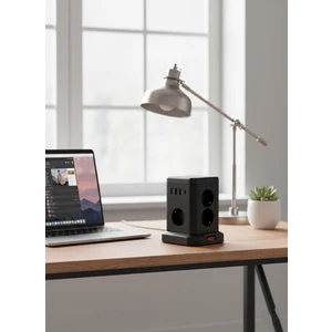 Akım Korumalı Priz Kablosuz Şarj Istasyonu 7x Soket 3x USB 1xtype-C Kablolu Grup Priz Çoğaltıcı