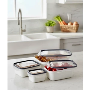 Berina Home Kilitli & Kapaklı Saklama Kabı 4'lü Set (0.45L + 1l + 2l + 4l)  | Hava Geçirmez, Bpa Içermez, Mikrodalga ve Bulaşık Makinesine Uygun