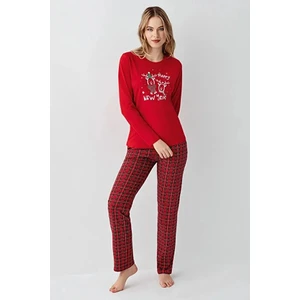 Yılbaşı Temalı Uzun Kol Kadın Pijama Takım 3514