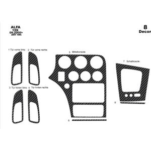 Alfa 159 Konsol-Torpido Kaplama 2005 9 Parça Karbon