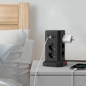 Akım Korumalı Priz Kablosuz Şarj Istasyonu 11X Soket 3x USB 1xtype-C Kablolu Grup Priz Çoğaltıcı