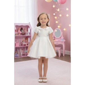 Simli Bebe Yaka Tüllü Bebek Elbise