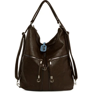 Kahverengi Yumuşak Dokulu Elcik Detaylı Askılı ve Sırt Salaş Çanta