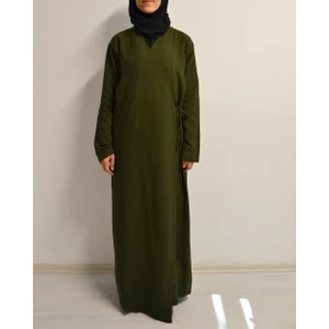 Kruvaze Yandan Bağlamalı Namaz Elbisesi – %100 Viskon- Rahat Kalıp