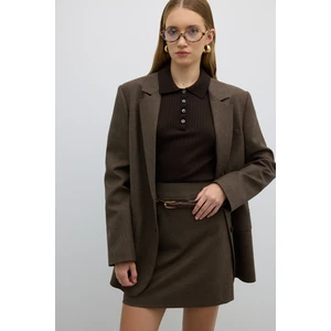 Çift Düğmeli Blazer Ceket Kahve K2616003_005