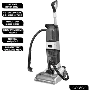 SC60 Max Pro Buhar Fonksiyonlu Dikey Halı Yıkama Koltuk Yıkama