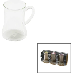 Pablıto Home PBT-379 | 3'lü Kulplu Ince Belli Cam Çay Bardağı Seti (180ML) - Geleneksel Türk Çayı