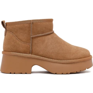 Kadın Taba Kalın Tabanlı Kürklü Süet Deri Teddy Bot 25WFD478510