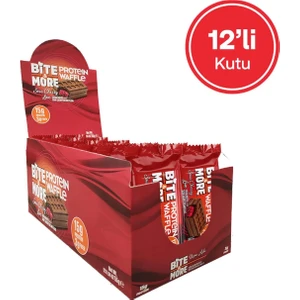 Bite&more Protein Waffle 55 Gram x 12 Adet Vişne
