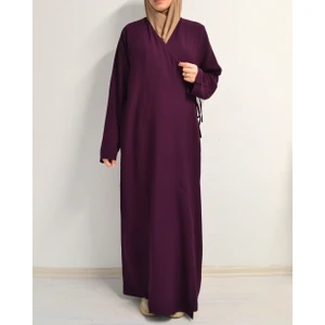 Kruvaze Yandan Bağlamalı Namaz Elbisesi – %100 Viskon- Rahat Kalıp