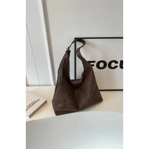 Kadın Kahverengi Süet Salash Omuz Çantası