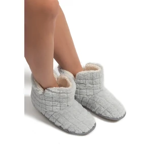 Edi Peluş Kadın Ev Botu Gri 37/41