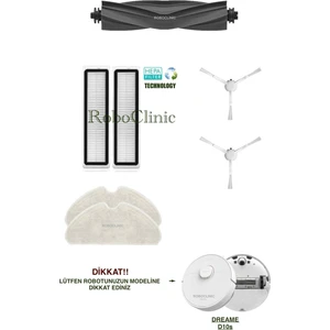 Dreame D10s Robot Süpürge Uyumlu Yedek Fırça, Hepa Filtre, Mop Seti-7 Parça