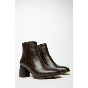 Kahverengi Kroko Kadın Bot&bootie