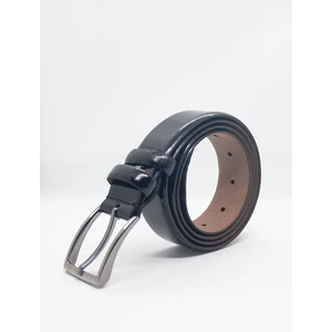 Hakiki Rugan Deri Klasik Erkek Kemer – Parlak Yüzeyli, Dikişsiz, Paslanmaz Çelik Tokalı, 3.5 cm Genişlik