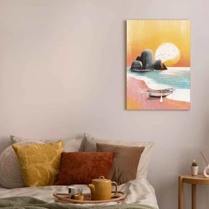 “sunset Dreams – Huzurlu Deniz ve Kayık Manzaralı Sanat Tablosu”