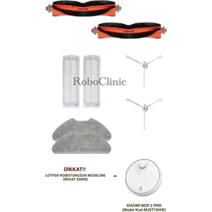 Xiaomi Mi Robot Vacuum Mop 2 Pro Beyaz Robot Süpürge Uyumlu Fırça, Hepa Filtre, Mop - 8 Parça