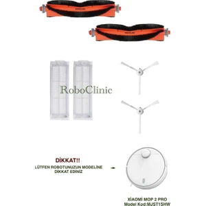 Xiaomi Mi Robot Vacuum Mop 2 Pro Beyaz Robot Süpürge Uyumlu Fırça, Hepa Filtre - 6 Parça