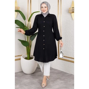 Manşeti Lastikli Viskon Tunik